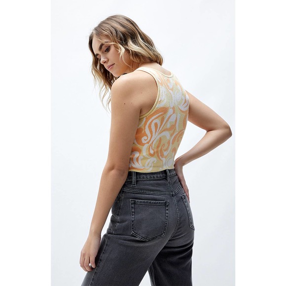 PacSun LA Hearts Heatwave Sweater Tank Top Orange Women's XS NWT - Picture 2 of 4